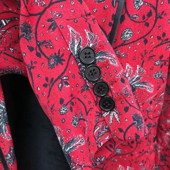 Anthropologie Berenice Piped Floral Button Up Luxe Blazer | Medium - Picture 7 of 12